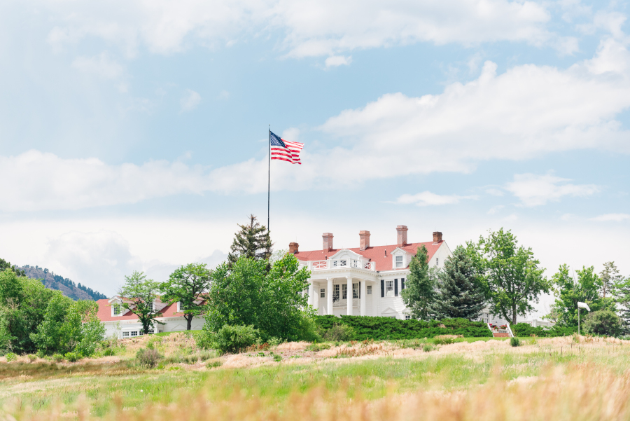 A look from a meadow of the stunning the manor house wedding venue